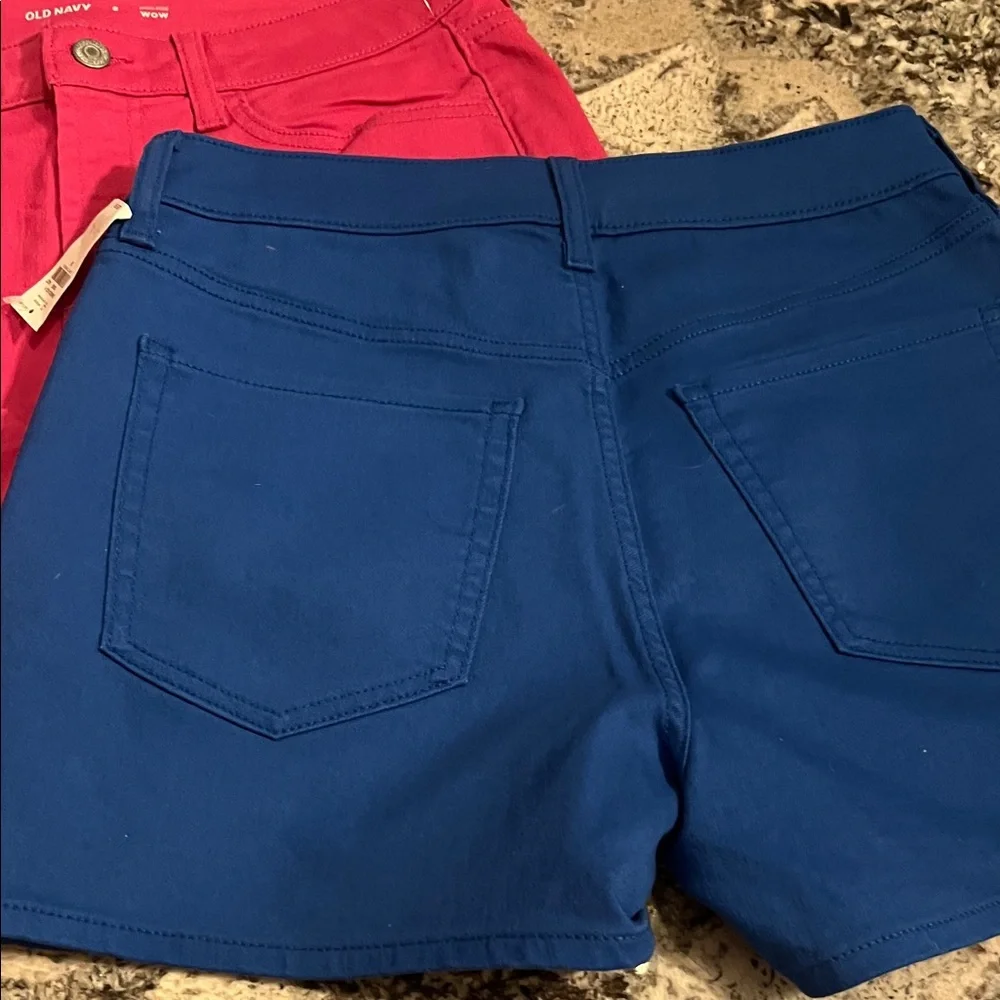 Set of 2 Old Navy Women's Brand New Pink and Deep Blue Jean Shorts - Picture 8 of 9
